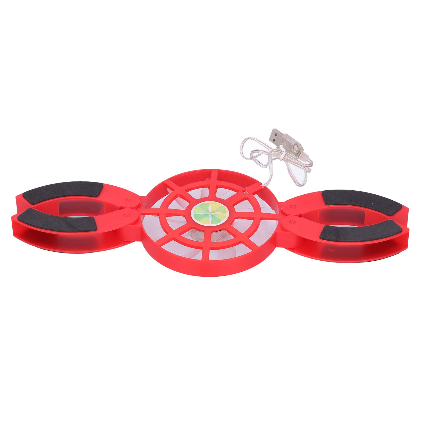 Kafuty-1 Laptop Cooling Pad with Double USB Fans, Foldable Design, LED Blue Light, Red - Ideal for Gaming, Office, and Home Use