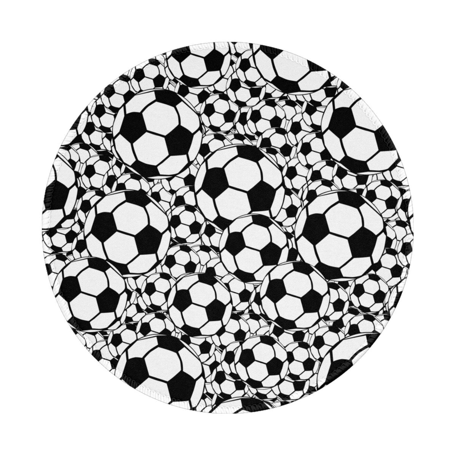 Non-Slip Round Football Mouse Pad - 7.9x7.9 Inch Washable Rubber Base Gaming & Office Desk Mat - Perfect for PC, Laptop & Computer Workstations