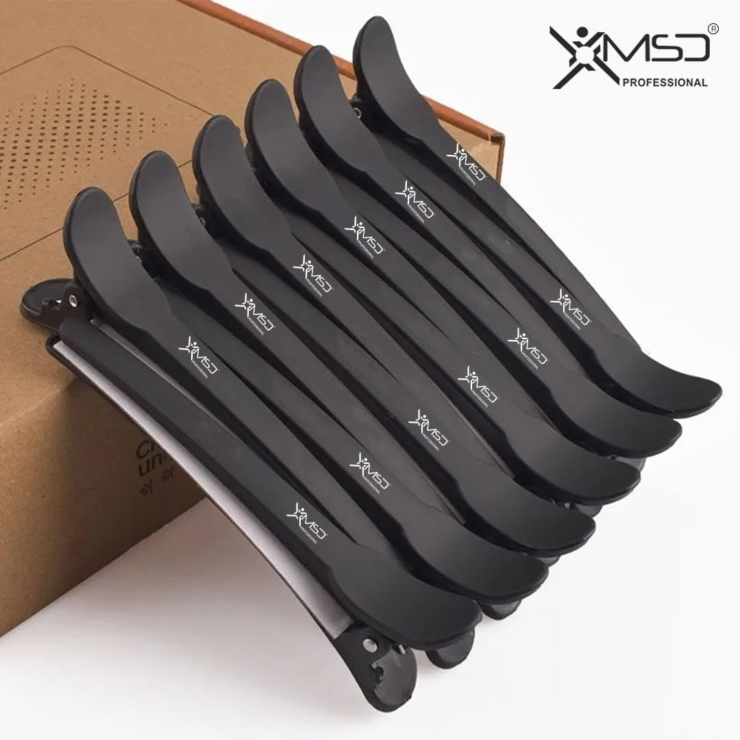 XMSD 10-Pack Hair Sectioning Clips for Styling – Durable Plastic Hair Clips for Men & Women | Professional Salon & Home Use | Strong Grip Non-Slip Lightweight Hair Clips | Perfect for Cutting, Coloring, Styling & Braiding Hair