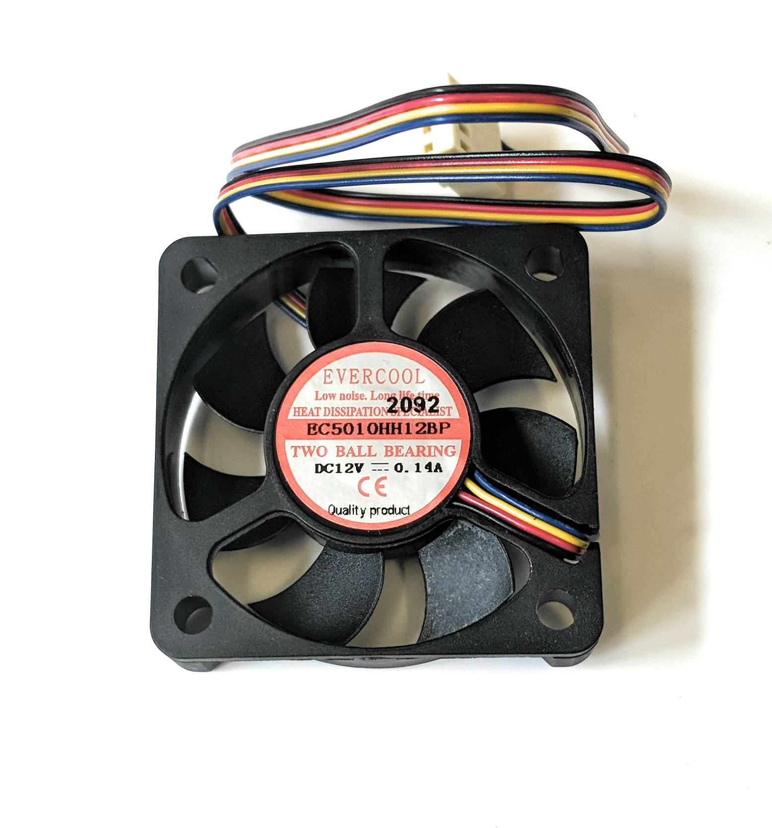 Evercool 50x50x10mm 12V PWM High Speed Cooling Fan - EC5010HH12BP - Perfect for PC Case, CPU Cooler, and Gaming Rig Cooling Systems