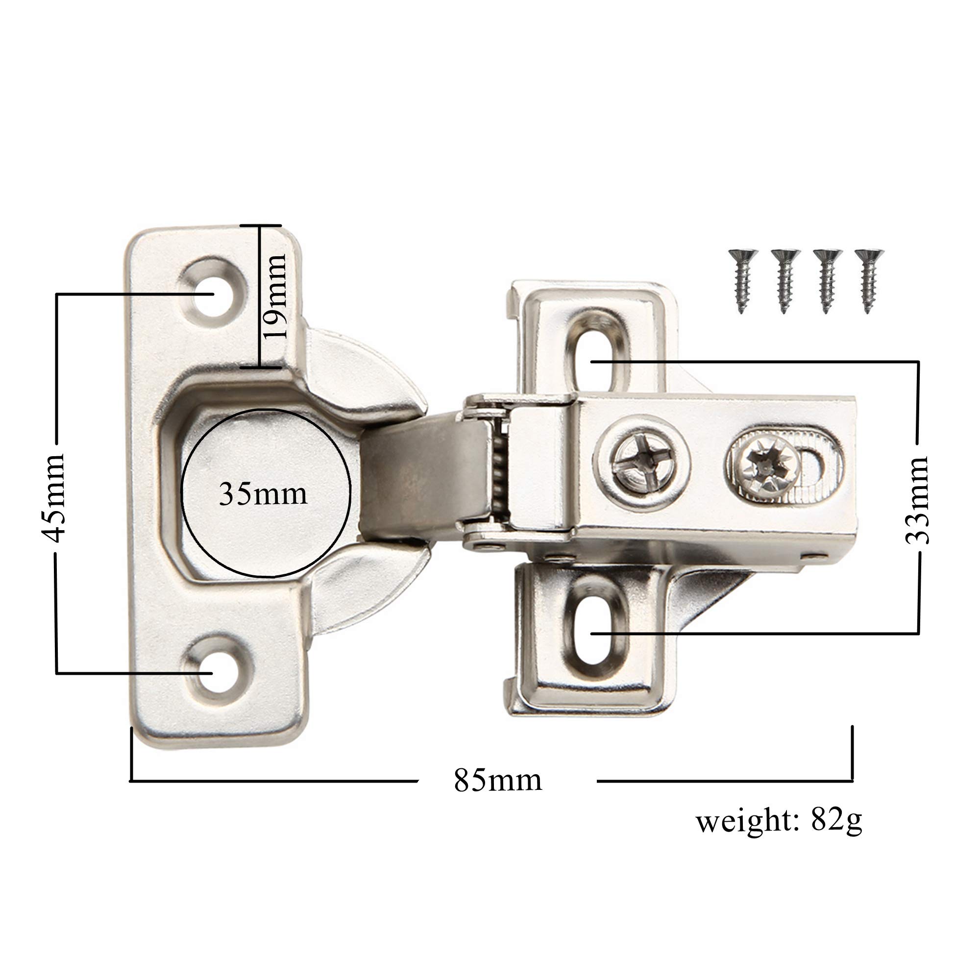 50 Pack Silverline Soft Close Cabinet Hinges - 1/2 Inch Overlay, Heavy Duty Steel with Built-in Metal Dampers - Quiet Self-Closing for Kitchen Cabinets, Bathroom Vanities & Furniture (Ideal for Home Renovation & DIY Projects)