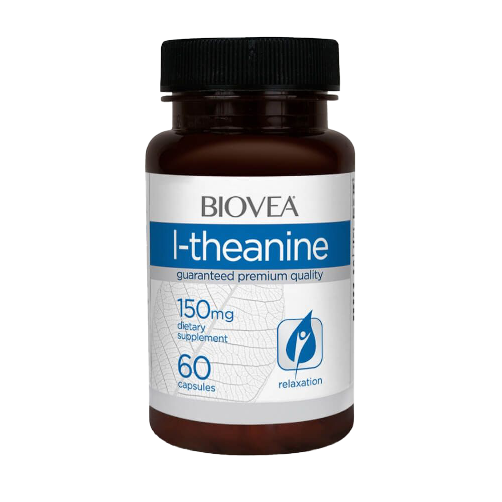 Biovea L-Theanine 150mg - 60 Vegetarian Capsules for Stress Relief & Relaxation - Supports Mental Focus & Sleep - Natural Stress Supplement for Work, Study & Meditation