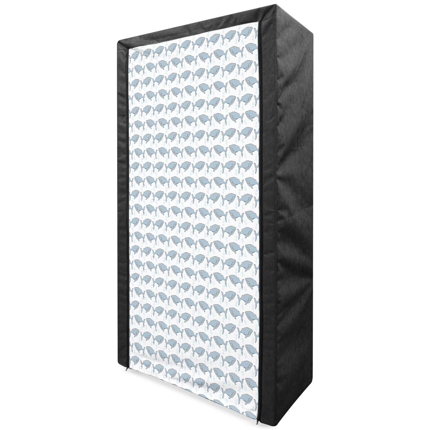 Ambesonne Portable Fabric Wardrobe with Cartoon Whales Design - 33.5