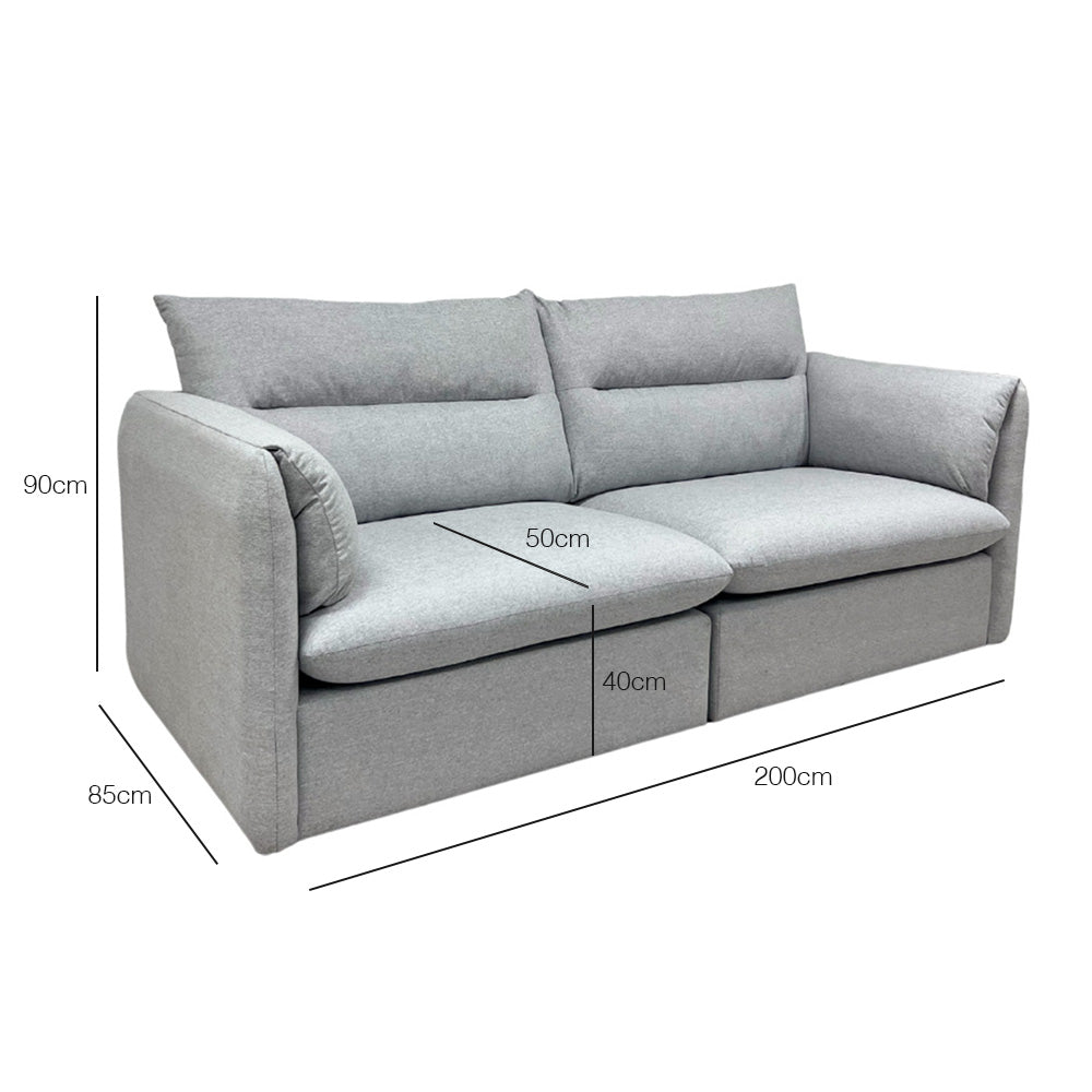 Nathan 3-Seater Modular Sofa with EcoClean Fabric | Modern Living Room Furniture for Small Spaces & Apartments