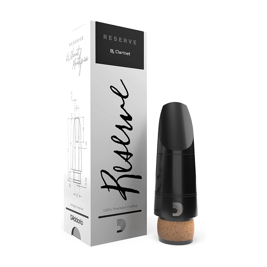 D'Addario Woodwinds Reserve Bb Clarinet Mouthpiece X5 - 1.05mm Tip Opening | Professional Clarinet Accessory for Jazz, Classical & Ensemble Performance