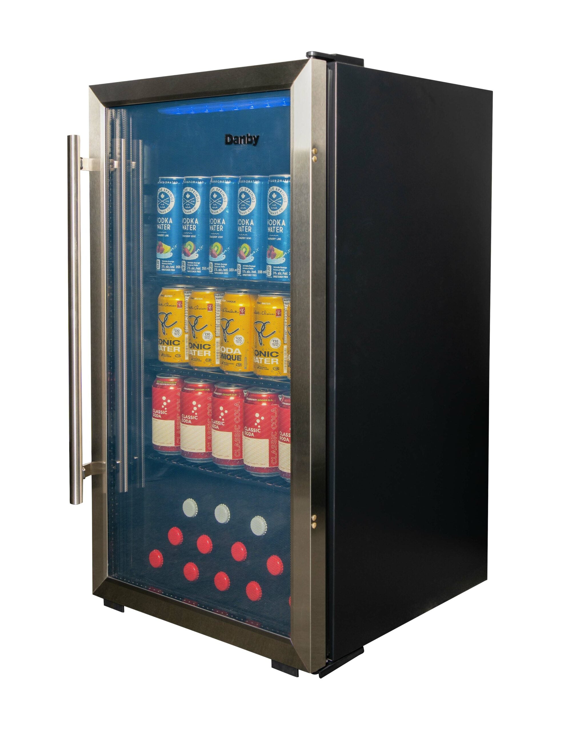 Danby DBC117A2BSSDD 3.1 cu. ft. Stainless Steel Freestanding Beverage Cooler - Perfect for Home Bars, Offices, and Entertaining Spaces
