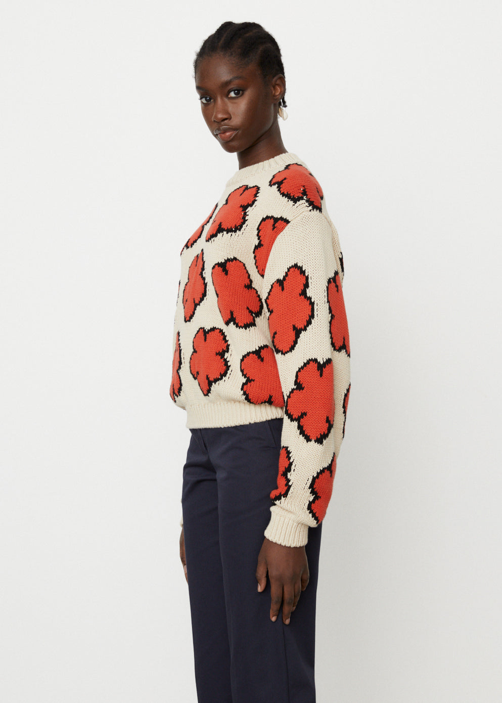 Stylish All Over Boke Flower Jumper for Women - Trendy Floral Print Sweater for Casual Outfits & Fall Fashion