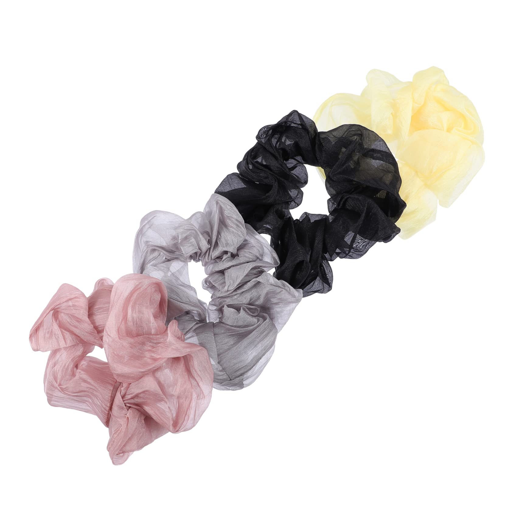 FOMIYES 4-Pack Satin Hair Ties for Women - Soft Scrunchies, Ponytail Holders & Hair Buns Accessories - Elegant Chiffon Hair Ropes for Everyday, Work & Special Occasions