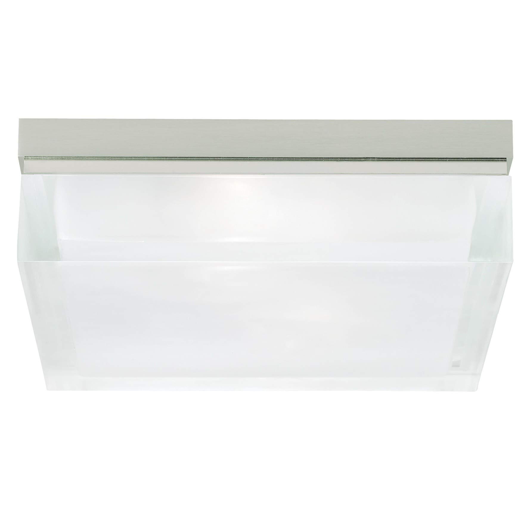 Tech Lighting 700BXLS-LED Modern LED Flush Mount Ceiling Light Fixture in Satin Nickel Finish - Perfect for Bedroom, Kitchen, Hallway & Office Lighting