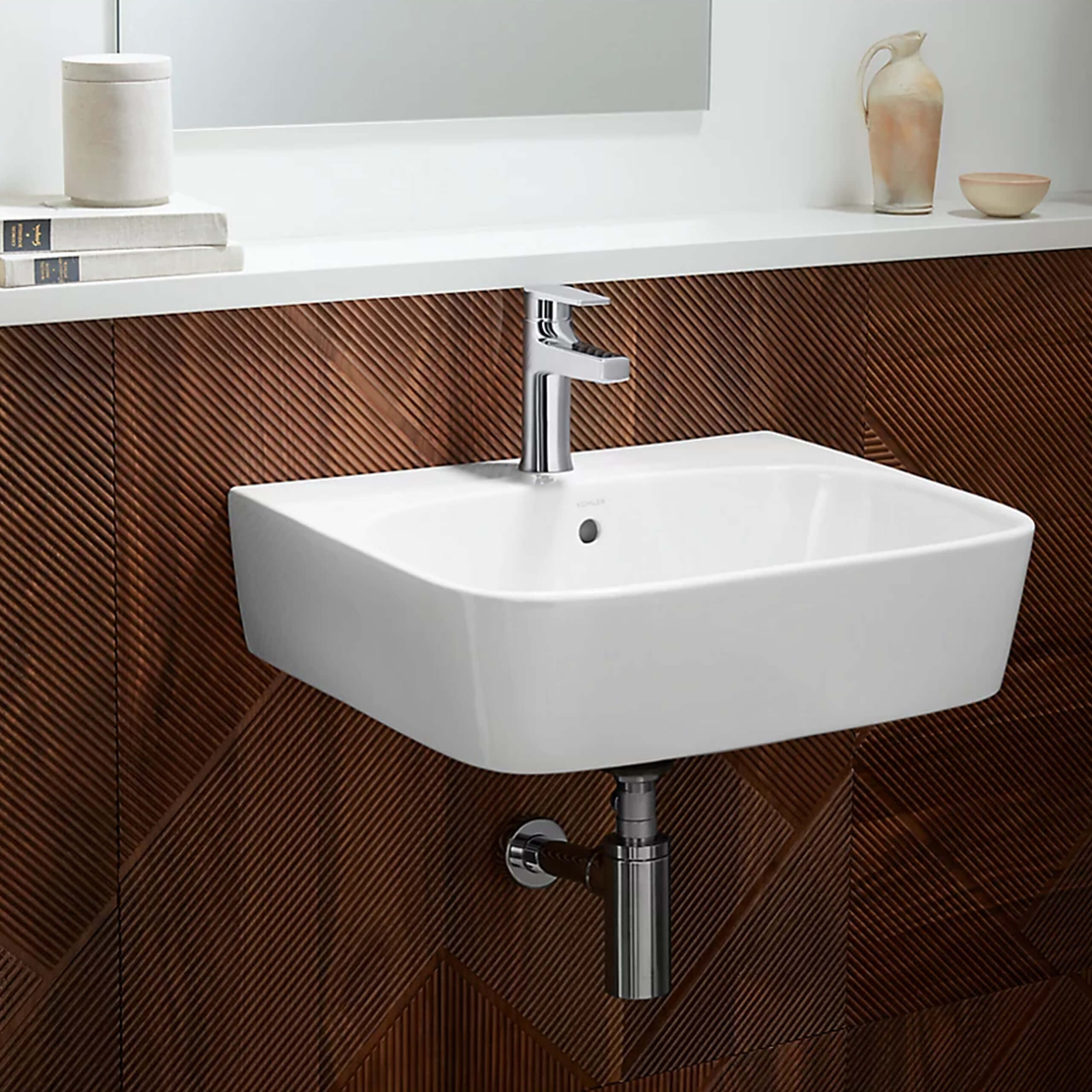 ModernLife Wall-Mounted Basin with Single Tap Hole - Perfect for Small Bathrooms, Powder Rooms & Modern Home Decor