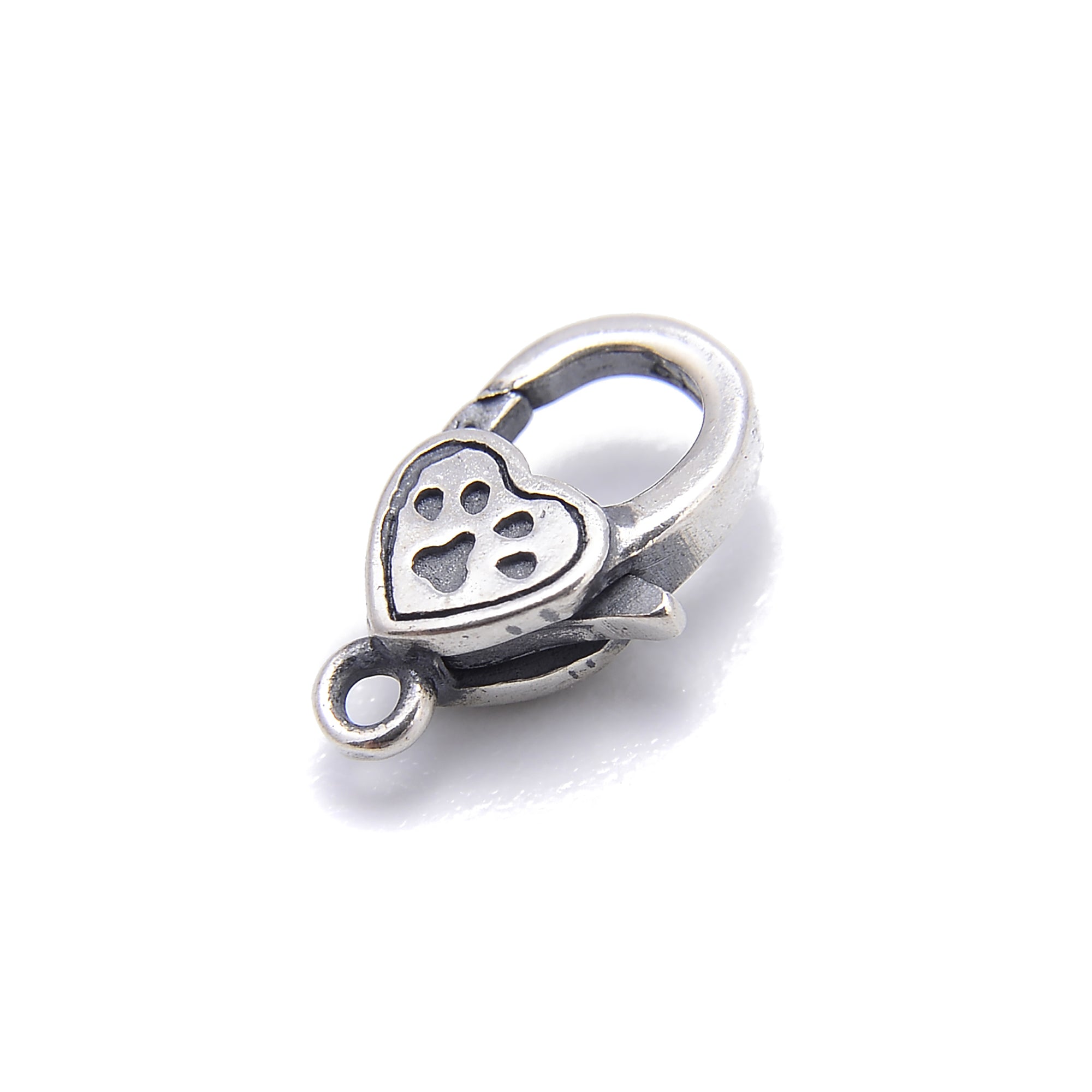 925 Sterling Silver Anti-Tarnish Heart Clasp with Claw Pattern - 6.5x10mm (3 Pcs/Bag) - Perfect for DIY Jewelry Making, Bracelets & Necklace Repair