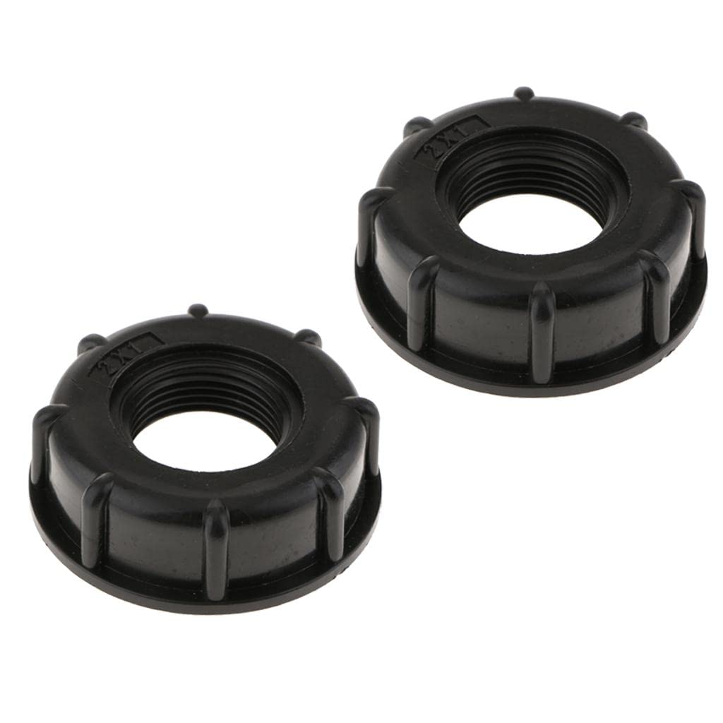 2PCS IBC Tote Tank Hose Screw Fittings - 60mm Coarse Thread BSP Outlet Connector for Water Storage Tanks - Perfect for Industrial Liquid Transfer & Agricultural Irrigation Systems