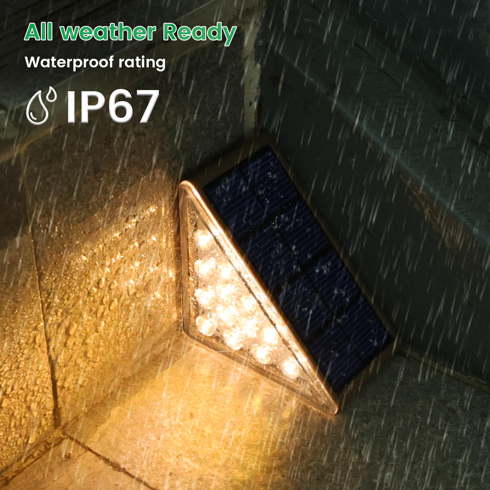 12 Pack Solar Step Lights for Outdoor Stairs - Waterproof IP67 Solar Deck Lights for Staircase, Patio, Front Steps (Warm Brown) | Perfect for Pathway, Garden, and Driveway Lighting at Night