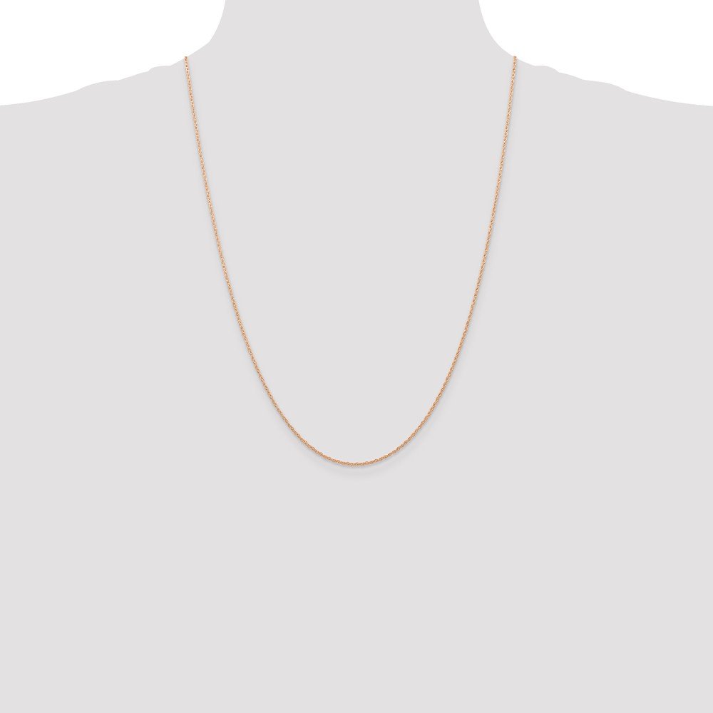 14K Rose Gold 0.7mm Carded Cable Rope Chain Necklace - Dainty Jewelry for Women, Gift for Her, Layering Piece, Everyday Wear & Special Occasions