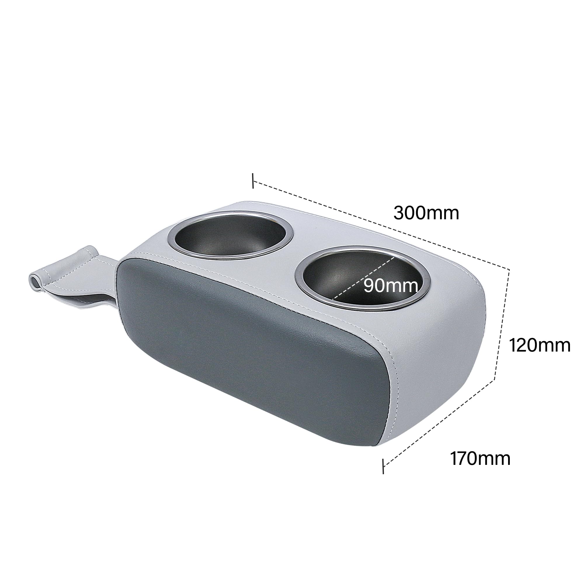 Stainless Steel Universal Boat Cup Holder - Double Drink Holder for Pontoon, Yacht, RV, Car - Portable Beverage Bottle Holder (Gray & Dark Gray) - Perfect for Boating, Camping, Road Trips & Outdoor Adventures