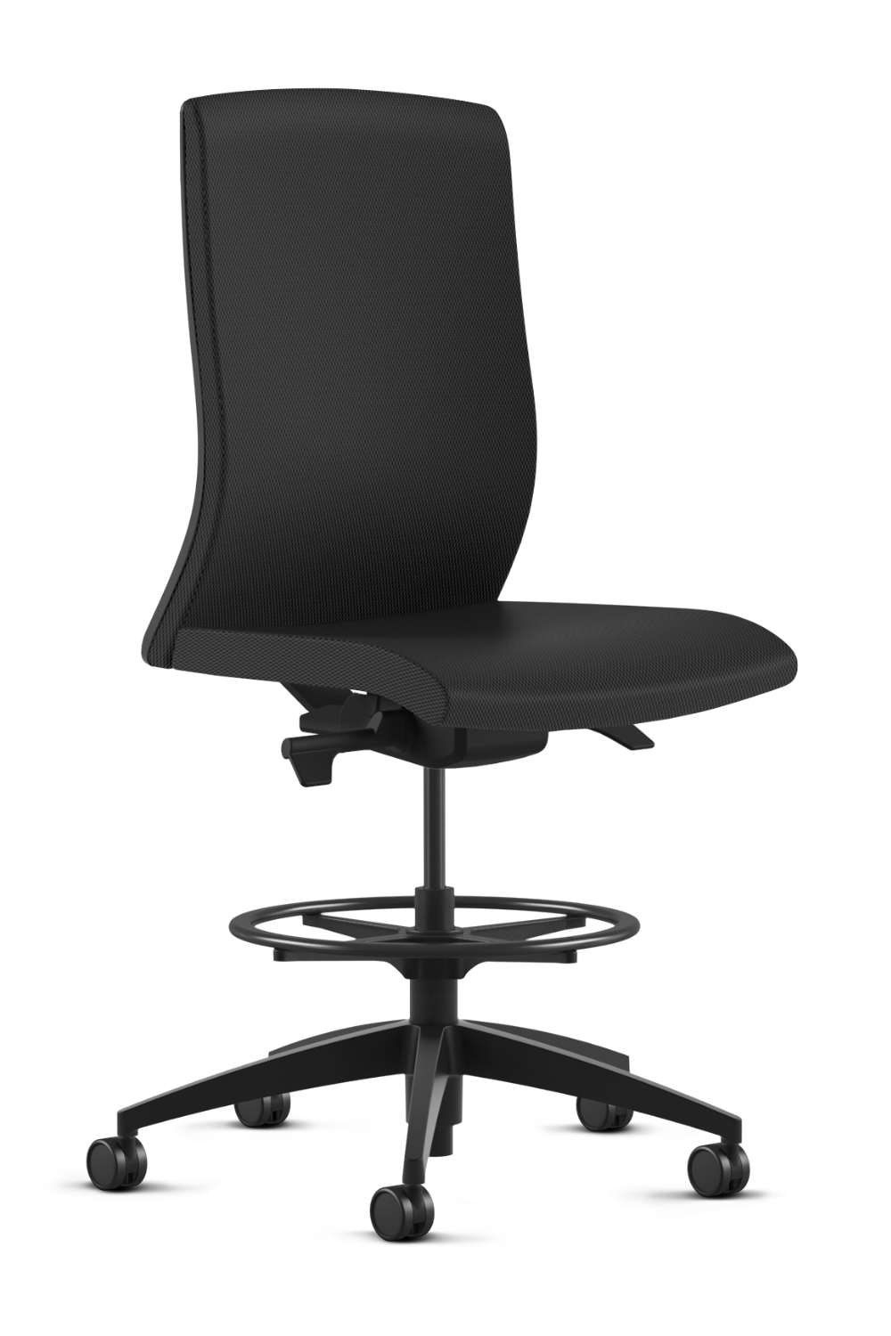 Ergonomic Fabric Stool with Foot Ring - 8