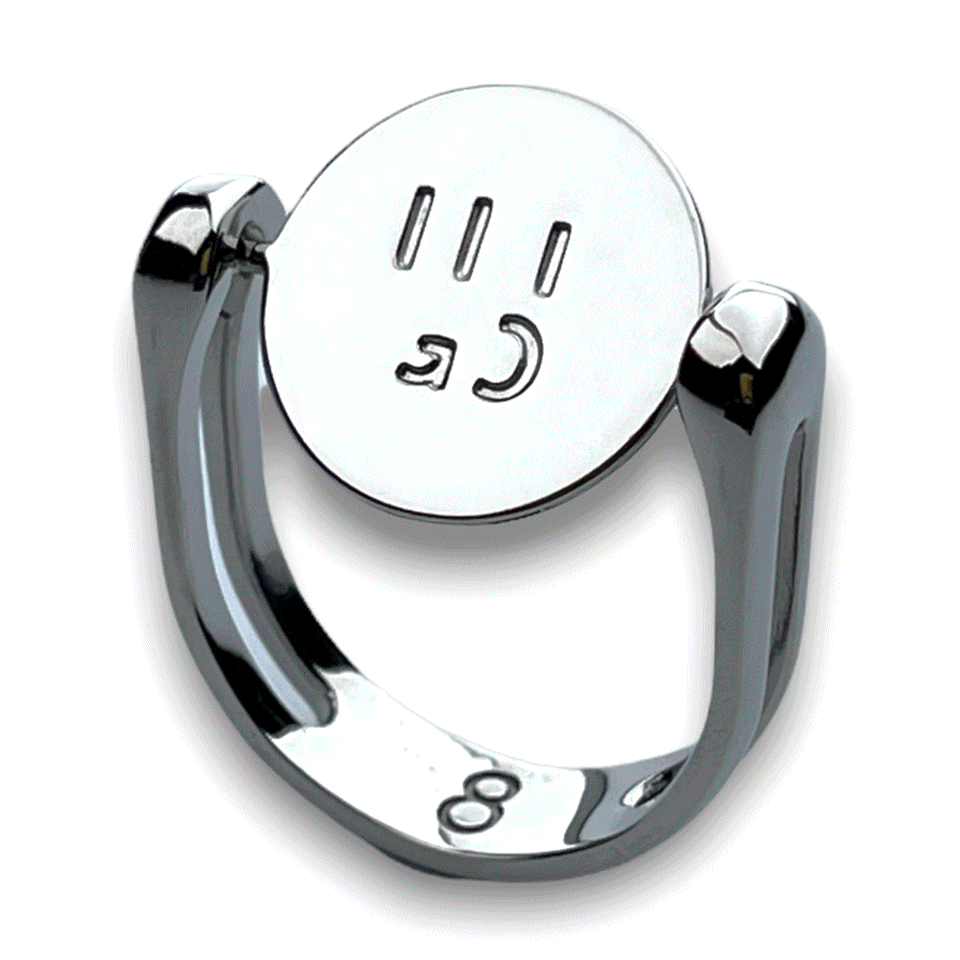 LET GO Fidget Ring - Stress Relief & Anxiety Sensory Toy for Adults & Kids - Perfect for ADHD, Autism, Office & Classroom Focus (Silver/Black)
