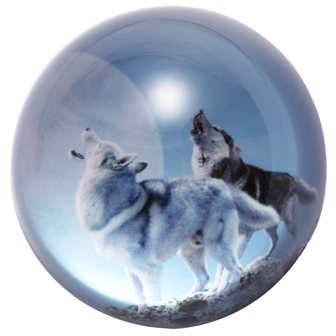 HANUR Crystal Wolf Paperweight - Elegant Glass Hemisphere for Office Desk Decor, Gift & Feng Shui Home Decoration | Perfect for Office, Study Room & Meditation Space