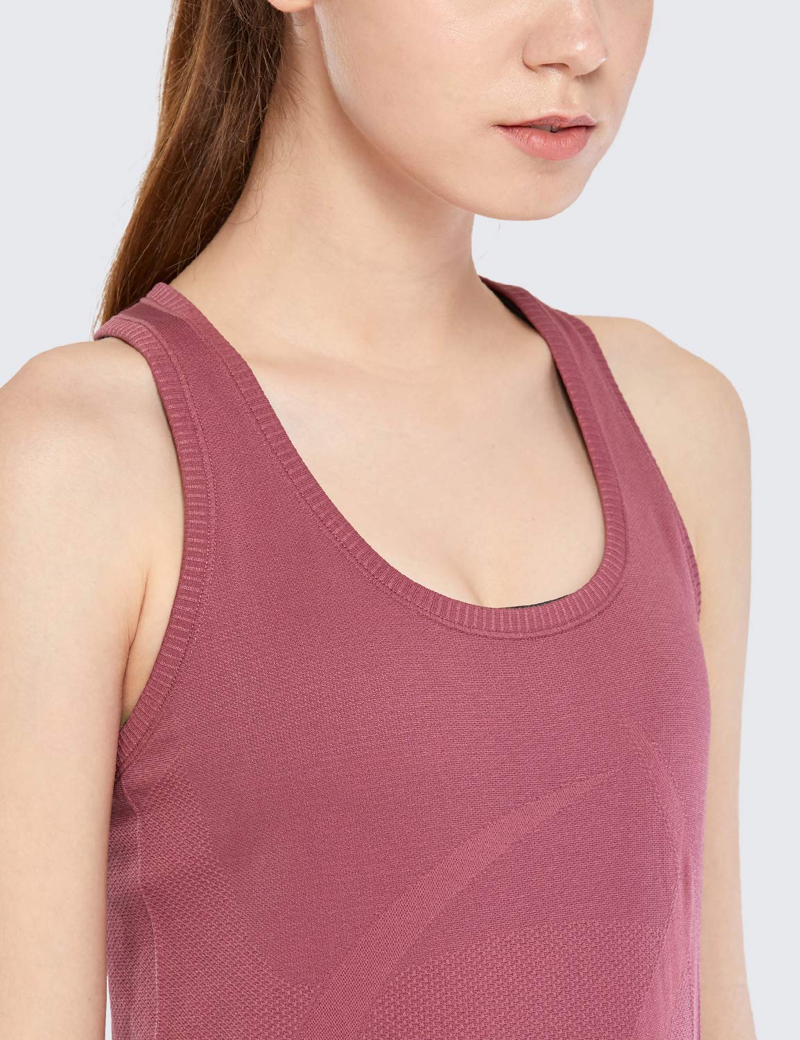 CRZ YOGA Women's Seamless Workout Tank Top - Racerback Athletic Shirt for Running, Yoga & Gym - Long Length Fitness Apparel for Active Lifestyles (Perfect for Workouts, Training & Casual Wear)