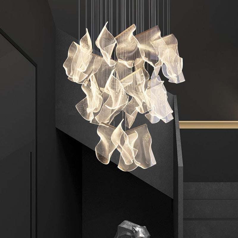 Modern Acrylic Chandelier - Elegant Crystal-Like Ceiling Light Fixture for Dining Room, Living Room & Bedroom | Energy Efficient LED Lighting for Home Decor