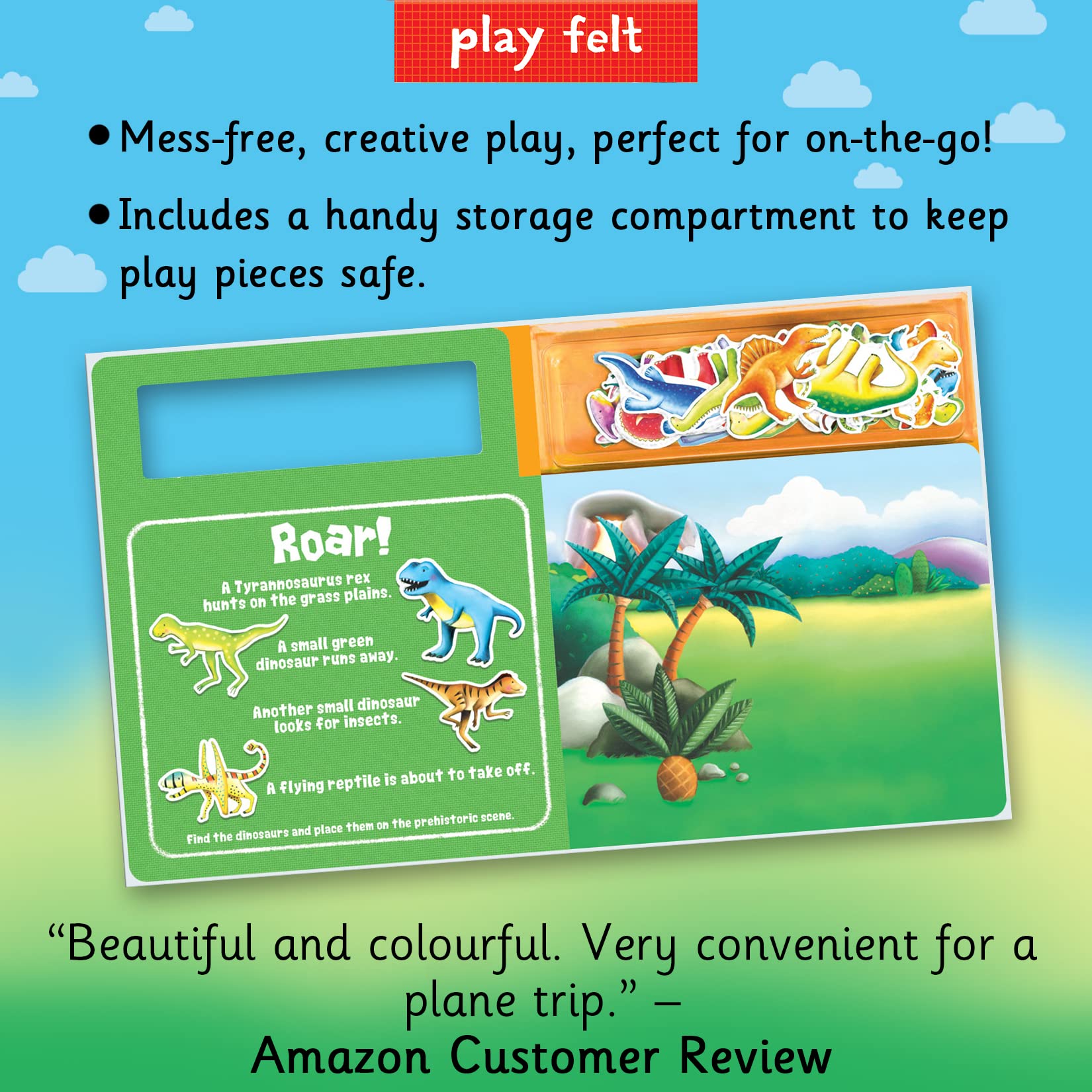 Soft Felt Play Books - Dinosaur Themed Interactive Learning Toy for Toddlers | Perfect for Early Childhood Education & Sensory Play at Home or Preschool