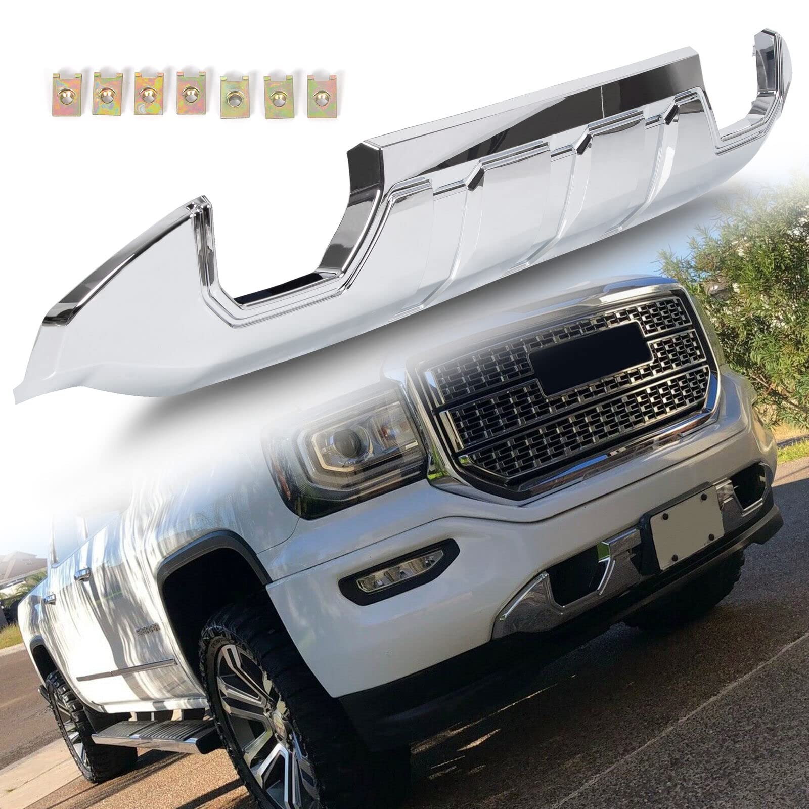 GMC Sierra 1500 Front Bumper Skid Plate 2016-2018 - Heavy Duty Chrome Protective Armor | Off-Road & Truck Accessories | Perfect for Adventure & Towing Protection