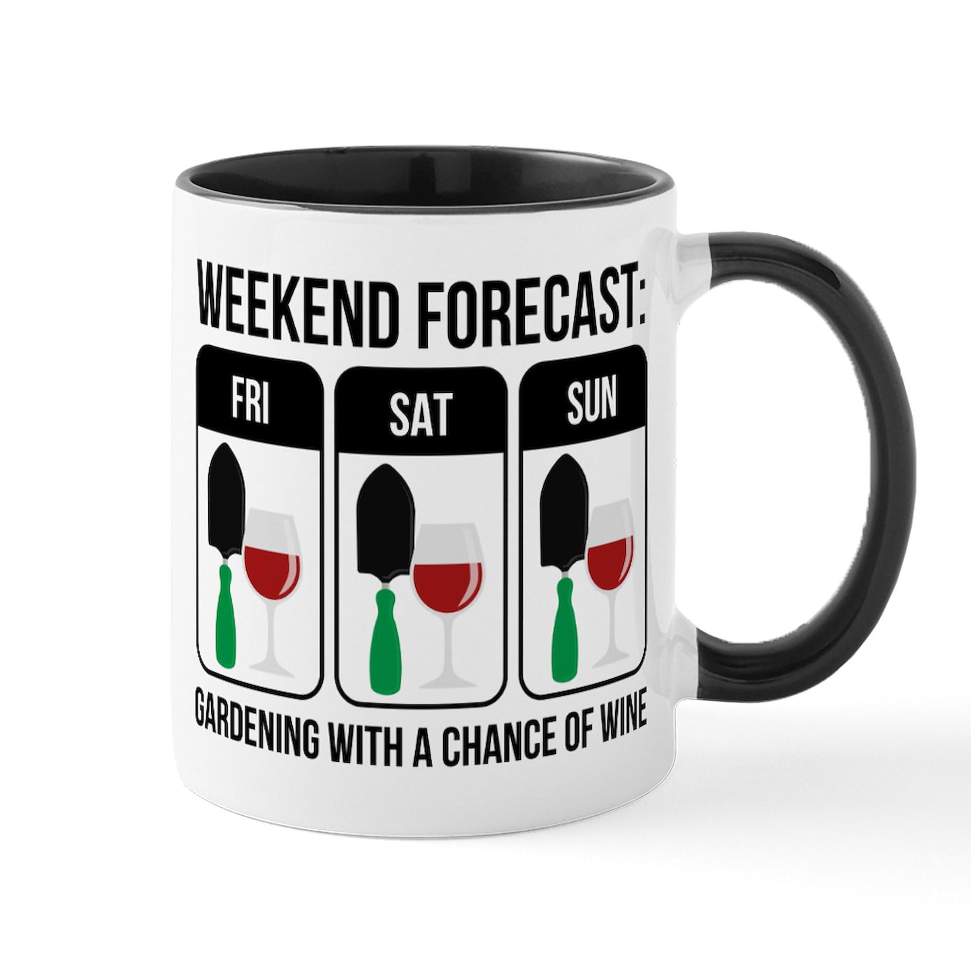 CafePress Weekend Forecast 11 oz (325 ml) Ceramic Coffee Mug - Perfect for Home, Office & Gifts - Enjoy Your Morning Coffee or Tea