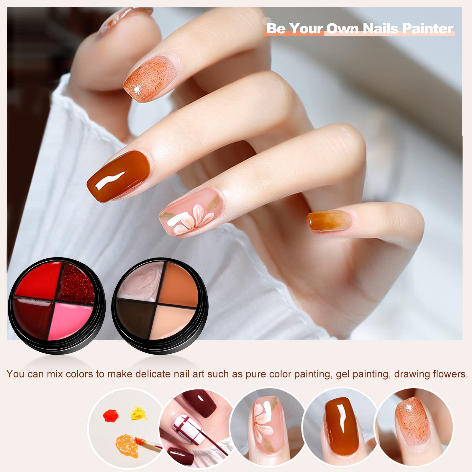 24 Colors UV LED Gel Nail Polish Kit - Semi-Permanent Soak Off Gel Polish with Base & Top Coat, Matte Finish, Starter Kit for DIY Manicure at Home | Perfect Gift Set for Nail Art Lovers