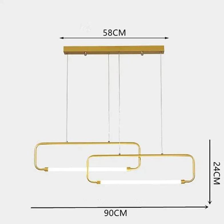Modern Rectangular Black LED Pendant Light for Dining Room - Energy Efficient Hanging Light Fixture with Adjustable Height, Perfect for Kitchen Island, Breakfast Nook and Contemporary Dining Spaces