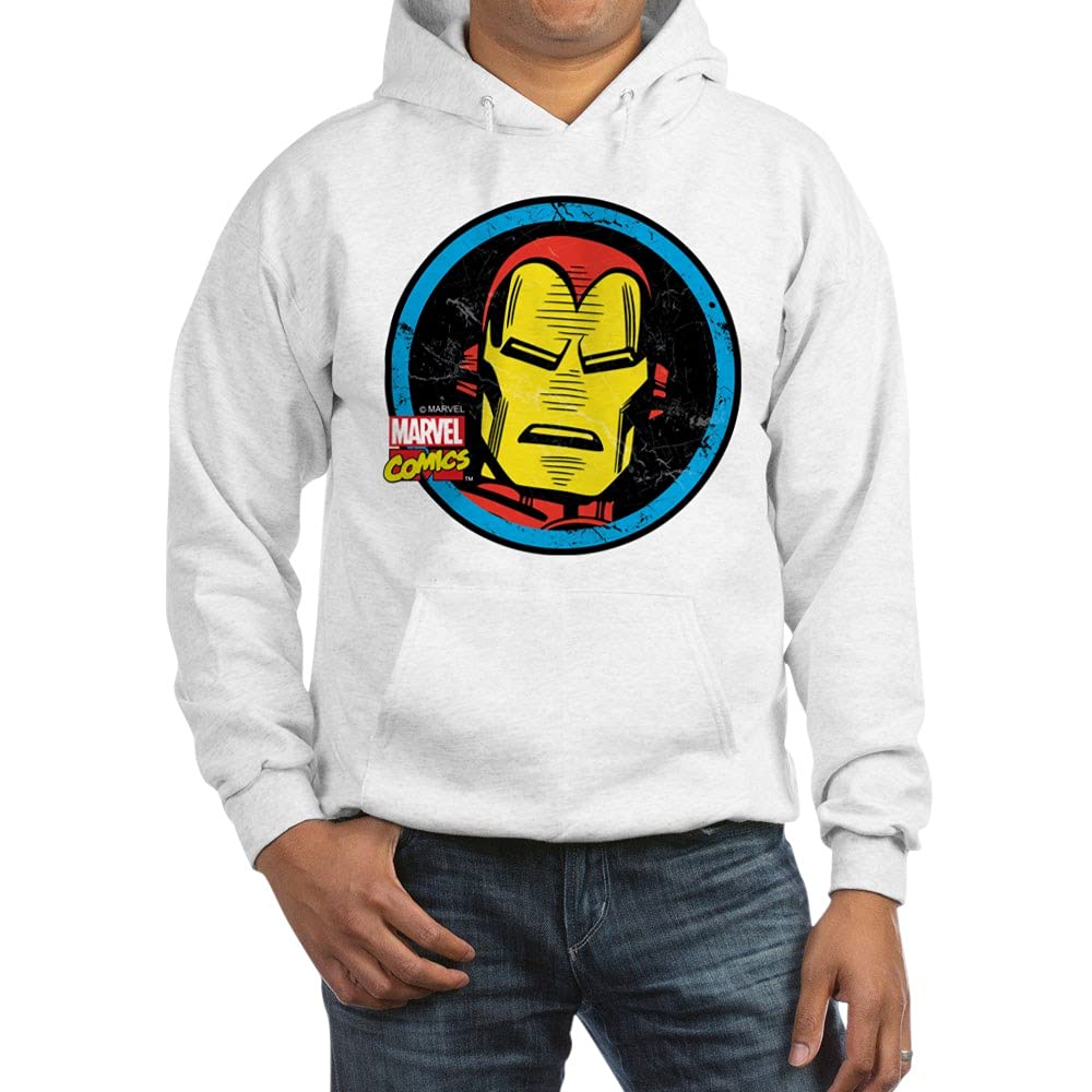 Marvel Iron Man Face Hooded Sweatshirt - Superhero Graphic Pullover Hoodie for Men & Women | Perfect for Cosplay, Comic Con & Casual Wear
