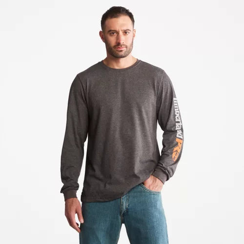 TIMBERLAND PRO® Base Plate Long Sleeve Moisture Wicking T-Shirt for Men - Breathable Work Shirt TB0A1HRV - Ideal for Construction, Hiking & Outdoor Activities