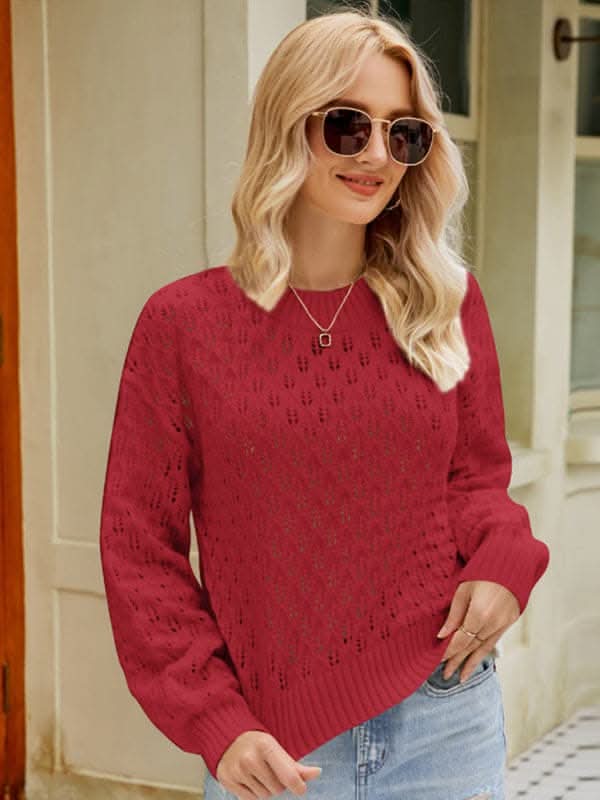 Stylish Loose Fit Pullover Sweater for Women - Cozy Casual Knit Top for Fall & Winter | Perfect for Layering, Outdoors & Everyday Wear