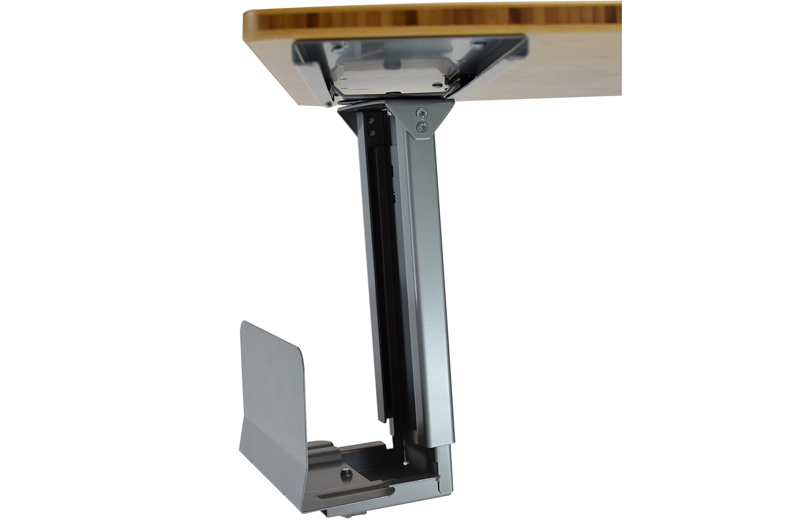 Adjustable Under Desk CPU Mount - 360° Swivel Steel PC Tower Holder for Computer, Workstation & Gaming Setup | Space-Saving Under Desk Storage Solution for Home & Office Use