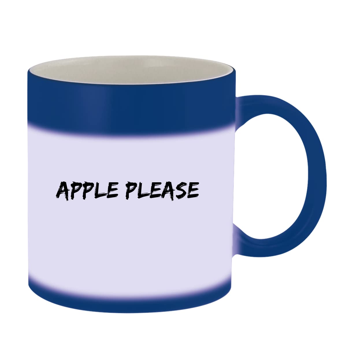 11oz Color Changing Ceramic Mug - Apple Design, Blue - Perfect for Coffee, Tea & Hot Drinks at Home or Office