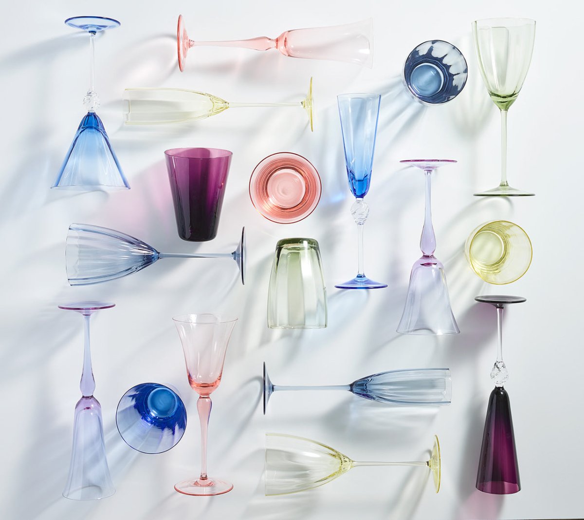 Daphne Blue Flute Set of 4 - Elegant Glass Flutes for Champagne, Cocktails & Party Celebrations