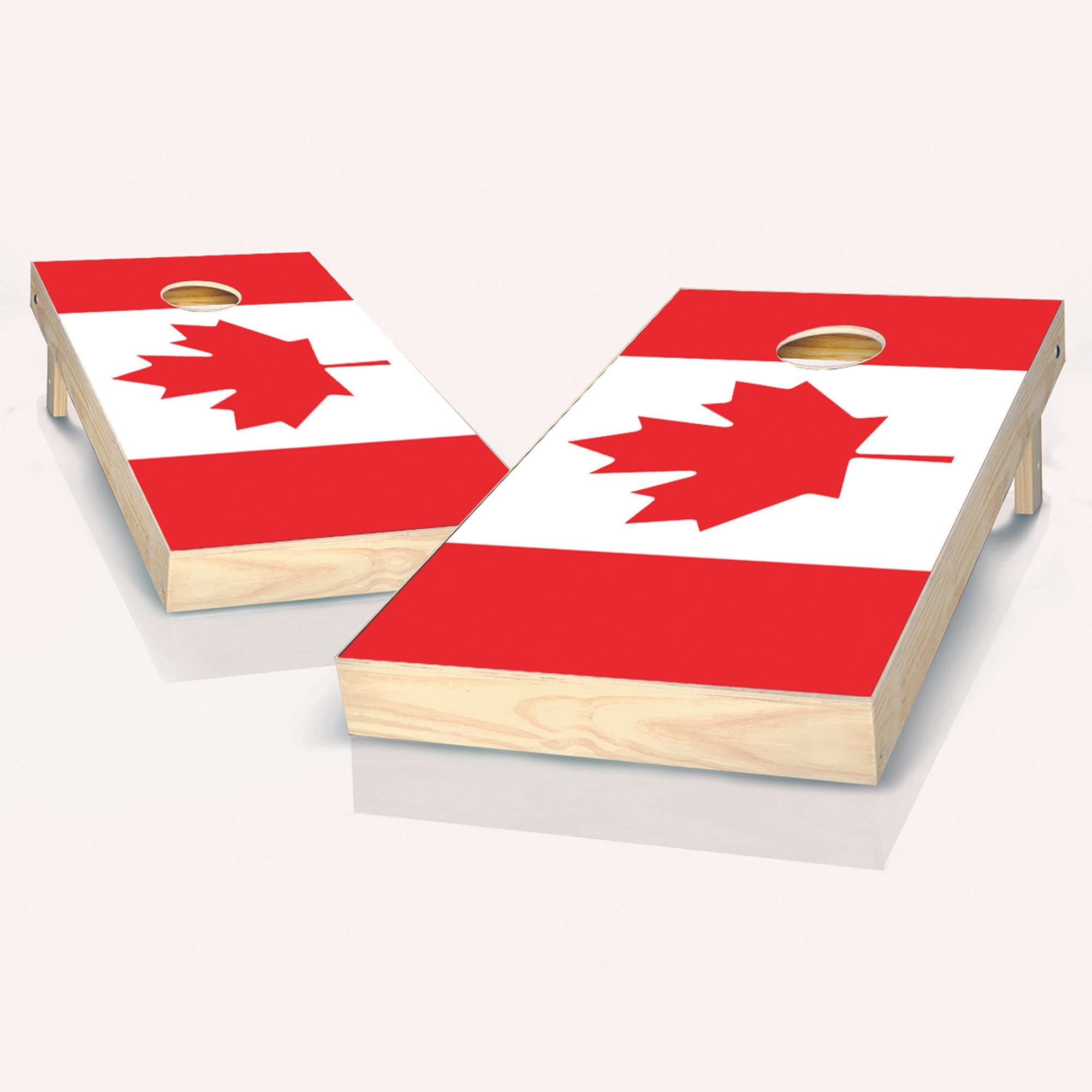 Premium Canadian Flag Cornhole Boards Set with 8 Bags & Accessories - Regulation Size Outdoor Bean Bag Toss Game for Backyard, Tailgating & BBQs - Skip's Garage