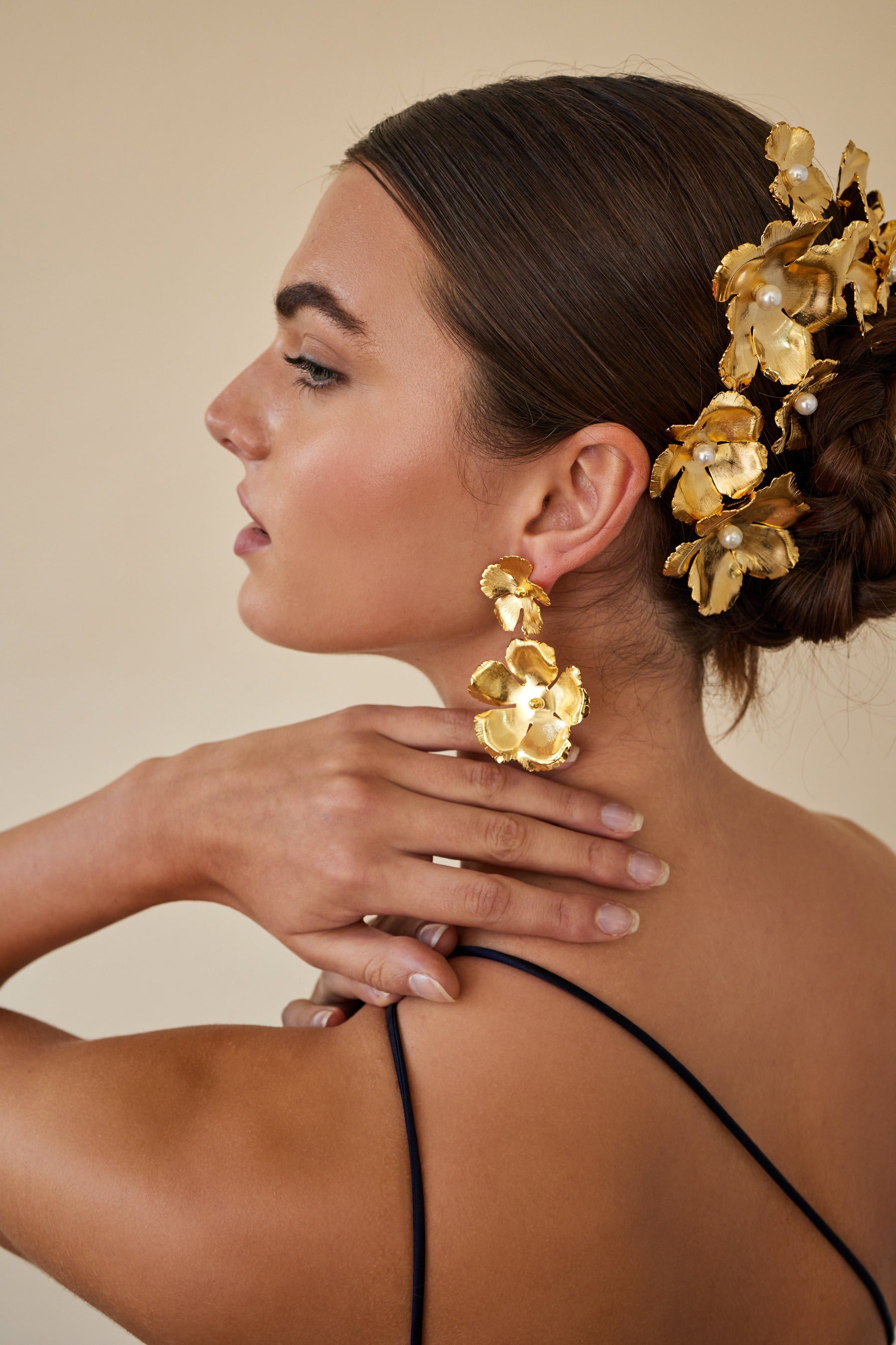 Eden Floral Earrings for Women - Handmade Boho Dangle Earrings with Freshwater Pearls - Perfect for Weddings, Parties & Everyday Wear