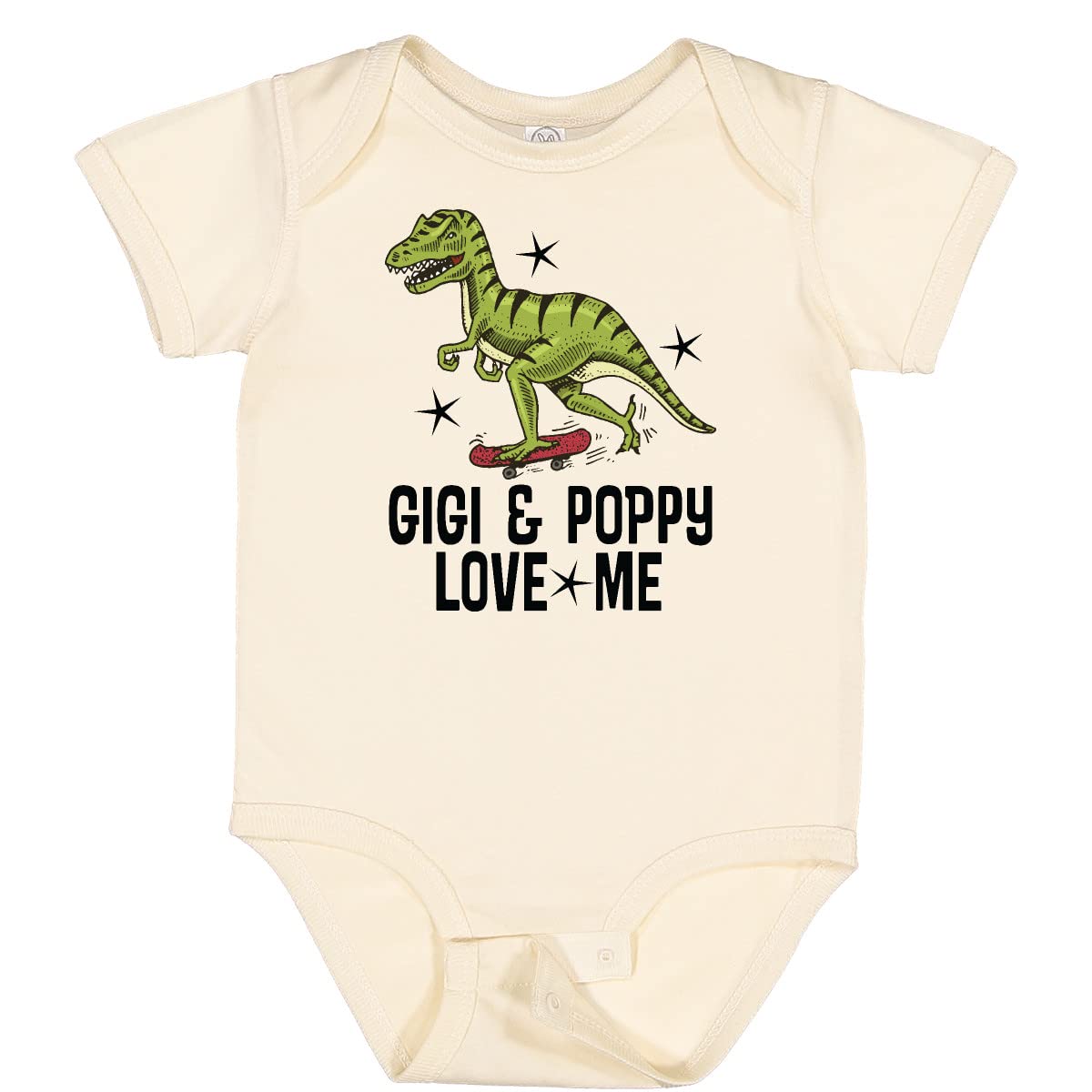 Inktastic Gigi and Poppy Love Me Dinosaur Baby Bodysuit - Cute Dinosaur Graphic Onesie for Infants & Toddlers - Perfect for Playtime, Daycare & Family Photos