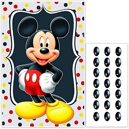 Pin the Nose on Mickey Mouse Game - Fun Disney Party Game for Kids Birthday Parties & Family Gatherings