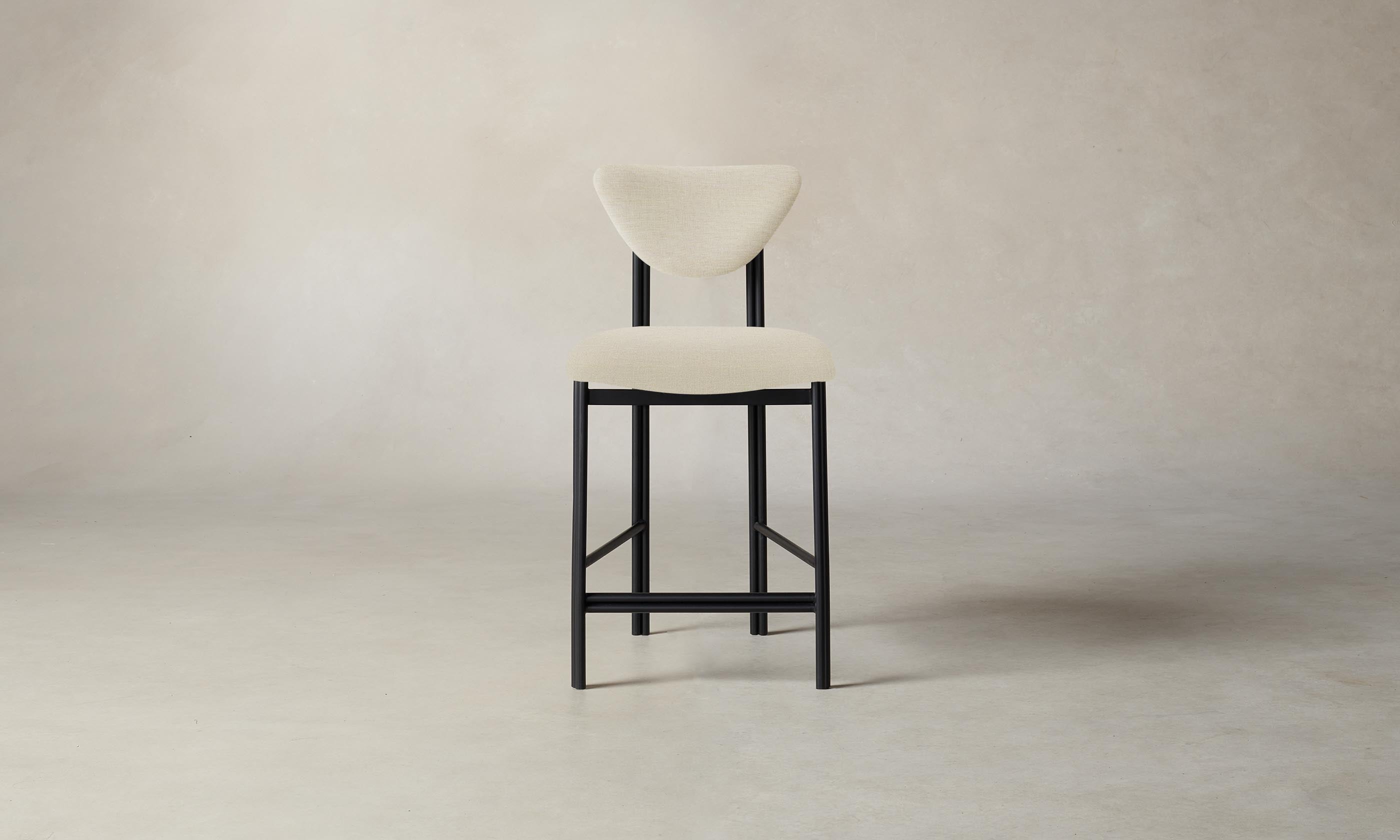 Premium Cooper Counter Stool - Durable Performance Linen Weave Prairie Design - Perfect for Kitchen Islands, Breakfast Bars & Home Decor