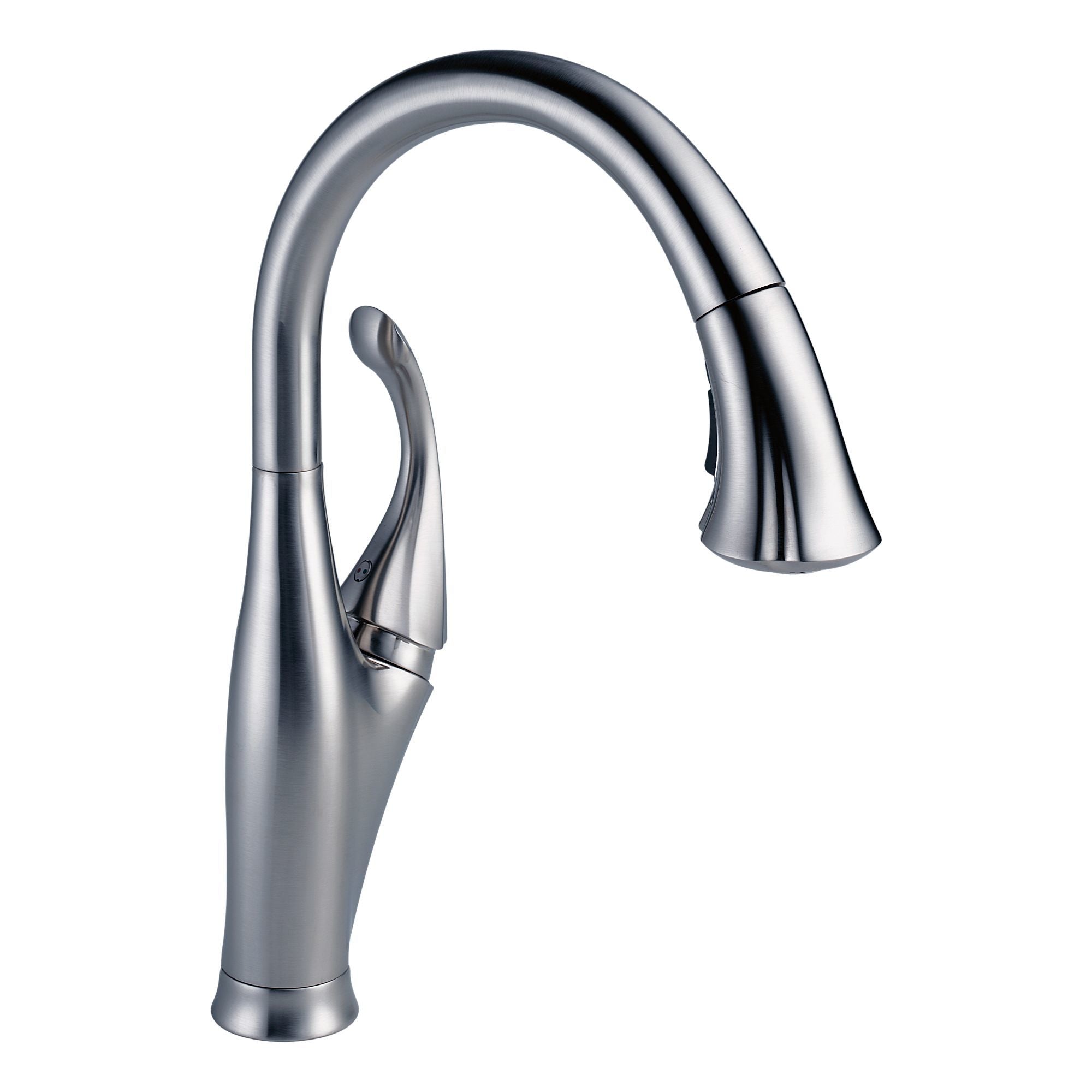 Delta Addison 9192-AR-DST Stainless Steel Pull-Down Kitchen Faucet with Sprayer - Modern Arctic Finish for Sink & Cooking Use