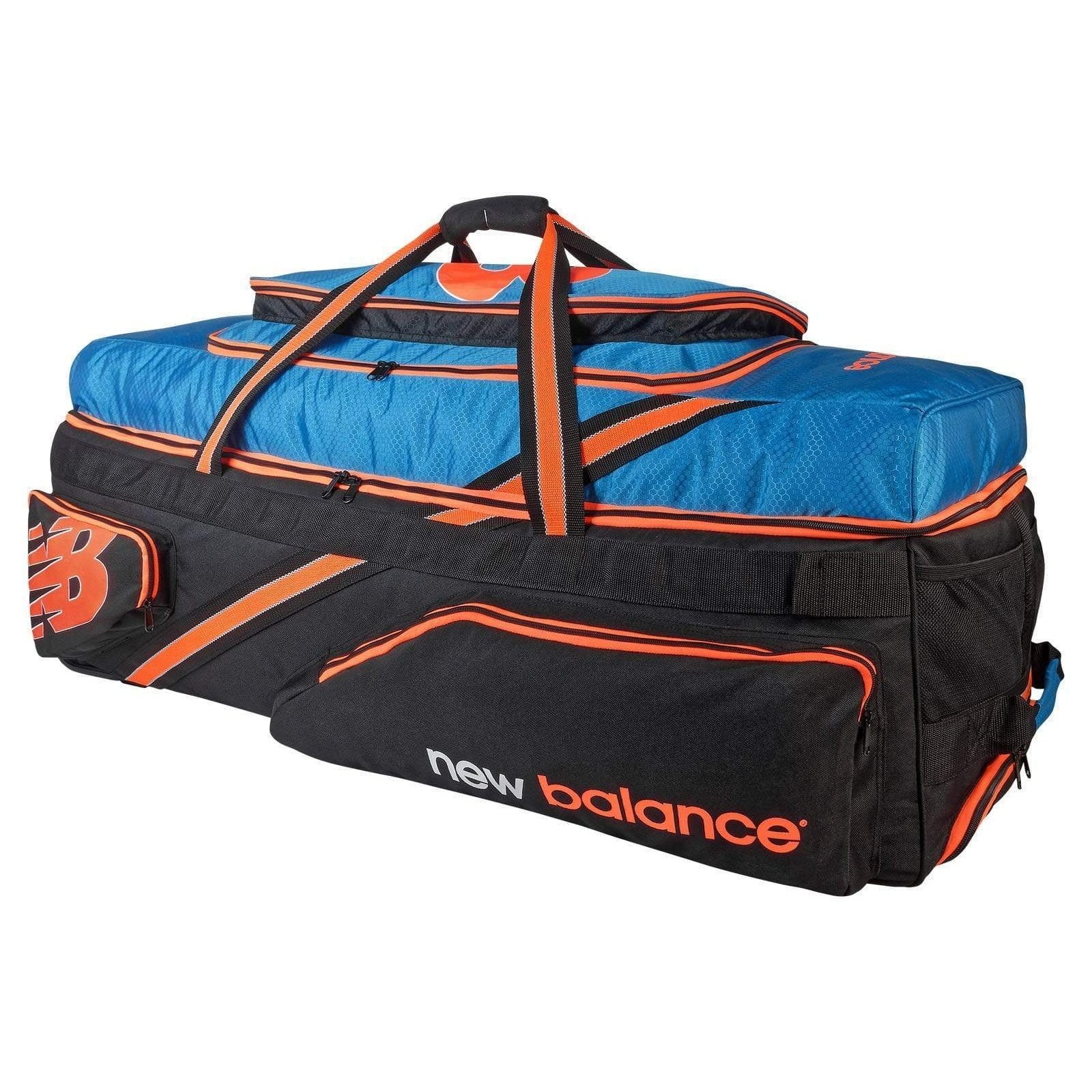 New Balance DC1080 Wheelie Cricket Kit Bag - Black/Blue - Durable Sports Equipment for Cricket Training & Matches