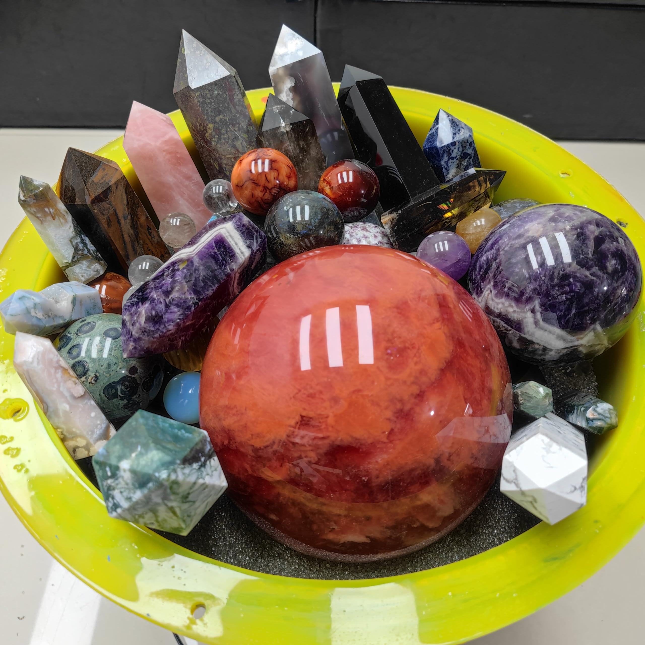 Natural Quartz Crystal Mystery Box - 2000g Lucky Scoop with Crystal Wand, Carved Tower Obelisk, Sphere & Mineral Set | Healing Stones, Meditation Gifts, Home Decor, Witchcraft Supplies, Surprise Crystal Collection for Spiritual Energy & Decor
