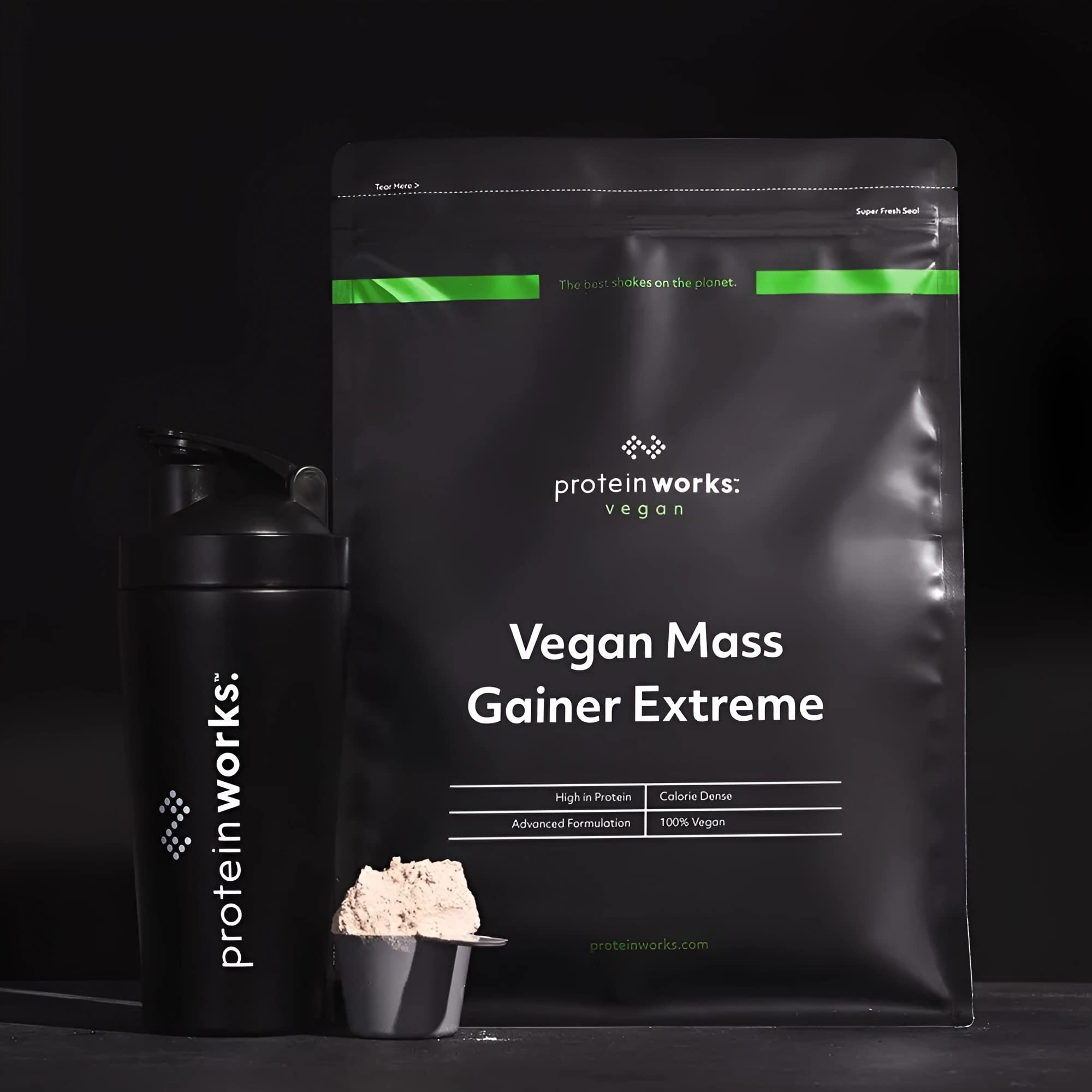 THE PROTEIN WORKS Vegan Extreme Mass Gainer Powder - High Calorie Vanilla Creme Protein Shake for Weight Gain with Vitamins & Minerals (2kg) | Post-Workout Recovery & Muscle Building Supplement