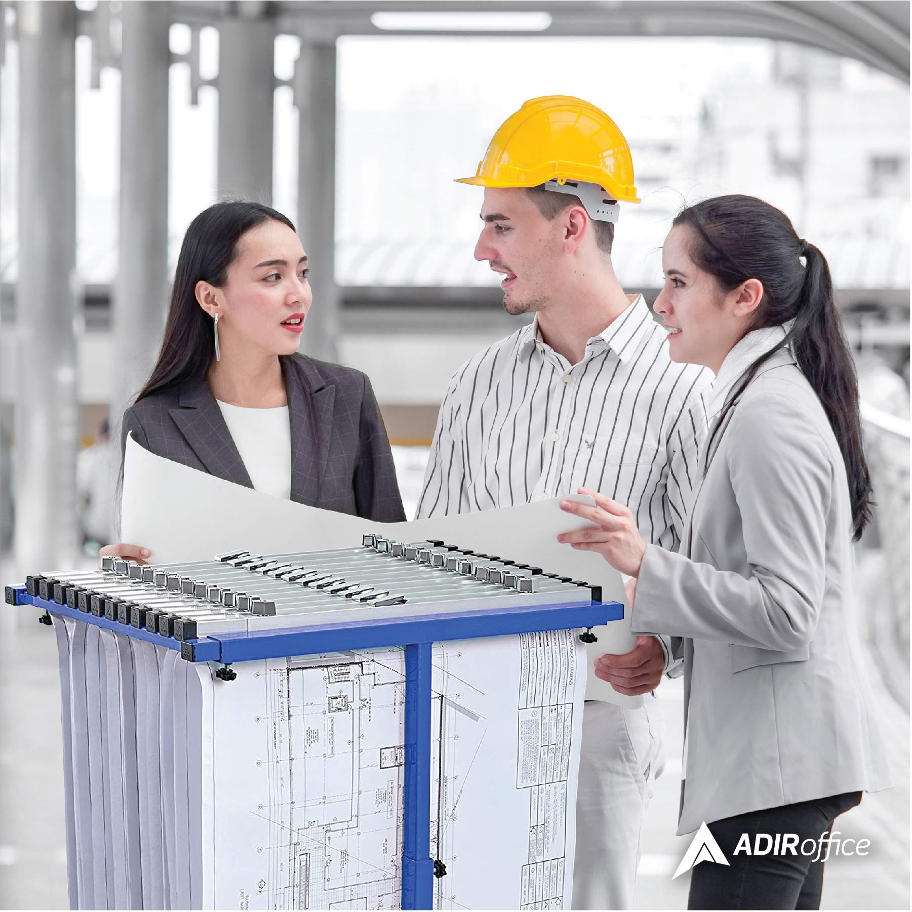 Adir Adjustable Blueprint Holder - Portable Construction Plan Organizer for Jobsite & Office - Perfect for Architects, Engineers, and Contractors