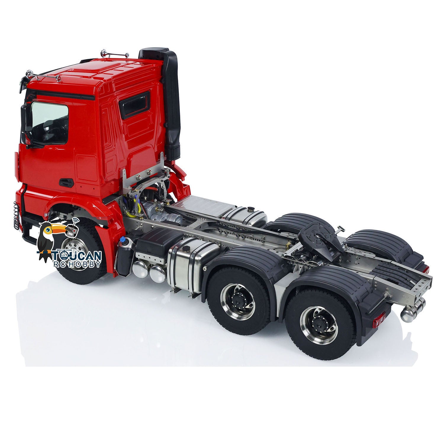 1/14 Scale Metal Chassis RC Tractor Truck - 6x6 Remote Control Car with 3-Speed Gearbox, Painted & Assembled Ready-to-Run Model K3362 - Perfect for Off-Road Racing, Construction Site Play, and RC Hobby Enthusiasts