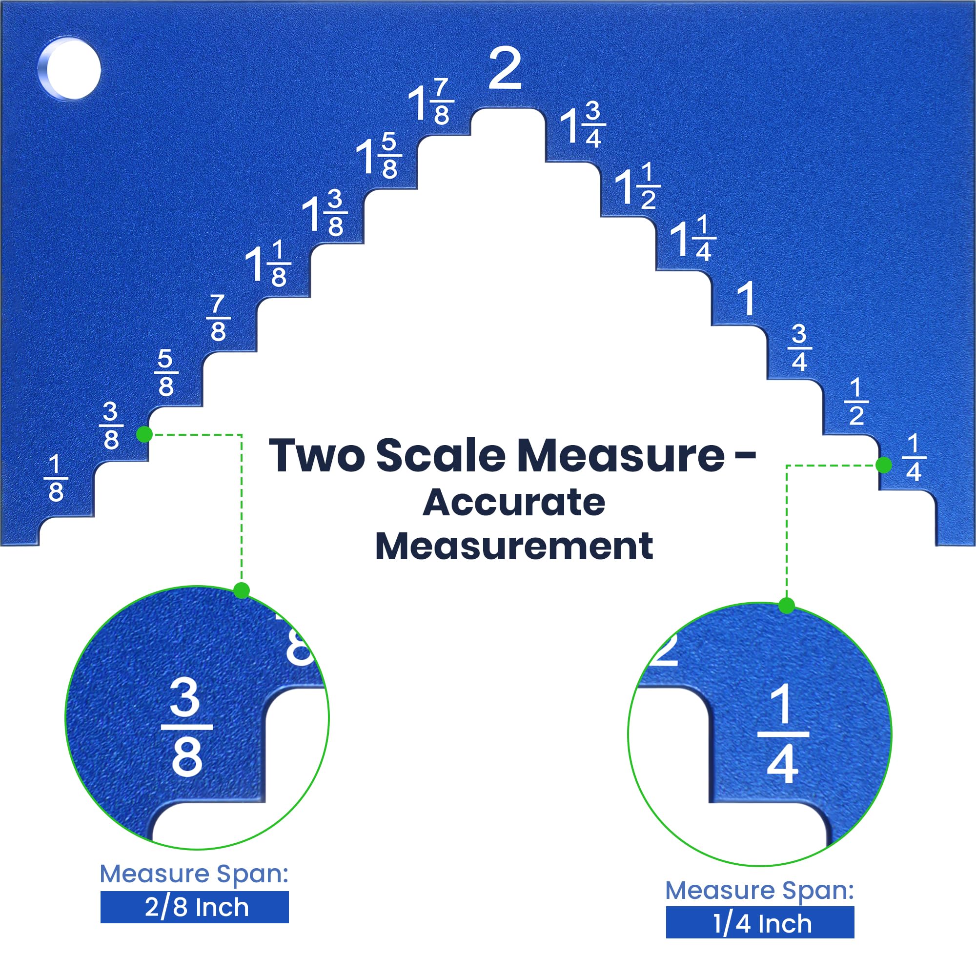 Dreyoo Aluminum Table Saw Height Gauge - Precision Router & Table Saw Setup Tool for Accurate Blade Height Adjustment (1/8