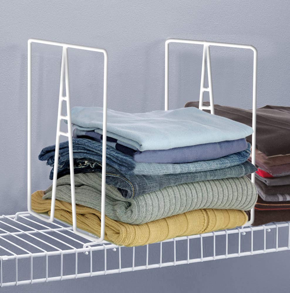Urban Deco 8-Pack White Wire Shelf Dividers - Closet Organizer for Bedroom, Kitchen & Cabinet Storage - Easy Install Shelf Divider for Wire Shelving | Perfect for Pantry Organization & Space Optimization