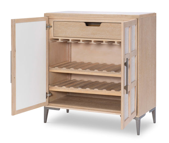 Biscayne Bar Chest Beige - Modern Storage Cabinet for Living Room, Bedroom, or Home Office - Perfect for Organizing Blankets, Books, and Decor