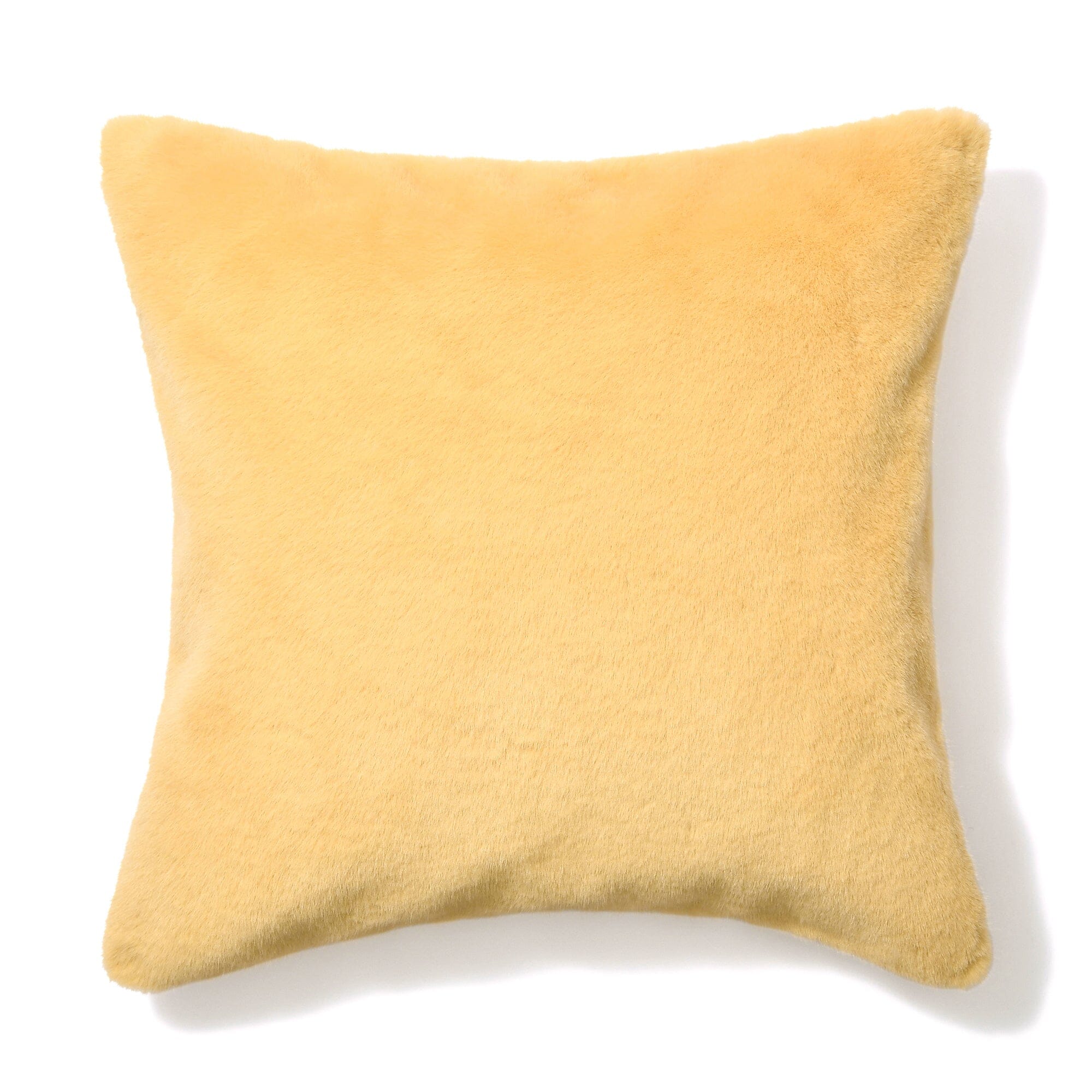 Premium 450x450 Yellow Faux Fur Cushion Cover - Soft & Luxurious Throw Pillow Case for Sofa, Bed, Chair - Home Decor & Cozy Living Room Accessory